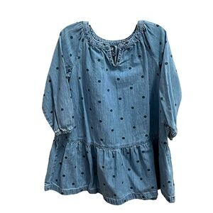 🩵5/$20 Gap Blue Polka Dot Jean Dress 4T